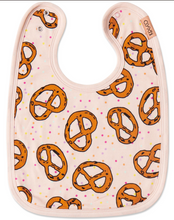 Load image into Gallery viewer, Pretzels Pink Organic Cotton Bib