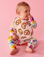 Load image into Gallery viewer, Pretzels Pink Organic Cotton Bib