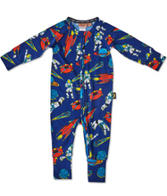 Load image into Gallery viewer, Outer Space Organic LS Zip Romper
