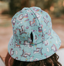 Load image into Gallery viewer, Ponytail Swim Bucket Beach Hat - 2 Designs