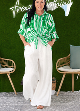 Load image into Gallery viewer, Ingrid Shirt Green White