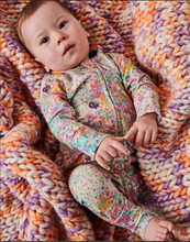 Load image into Gallery viewer, Little Bit Ditsy Organic LS Zip Romper