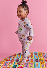 Load image into Gallery viewer, Kip&Co X Rainbow Brite Star Shower Organic LS Zip Romper