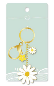 Daisy Flower Key Ring