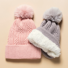 Load image into Gallery viewer, Braided Twist Pompom Beanie - 4 Colour Options