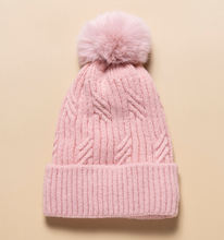 Load image into Gallery viewer, Braided Twist Pompom Beanie - 4 Colour Options