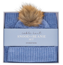 Load image into Gallery viewer, Snood & Beanie Set - Cable Knit