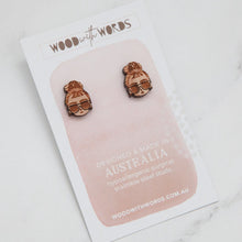 Load image into Gallery viewer, Wood With Words Stud Earrings
