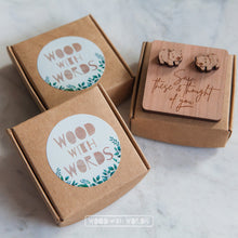 Load image into Gallery viewer, Wood For Words Message Gift Tags for Wooden Studs
