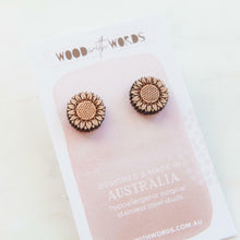 Load image into Gallery viewer, Wood With Words Stud Earrings
