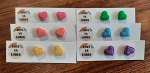 Love Ya Lobes Heart Studs - Assorted Colours