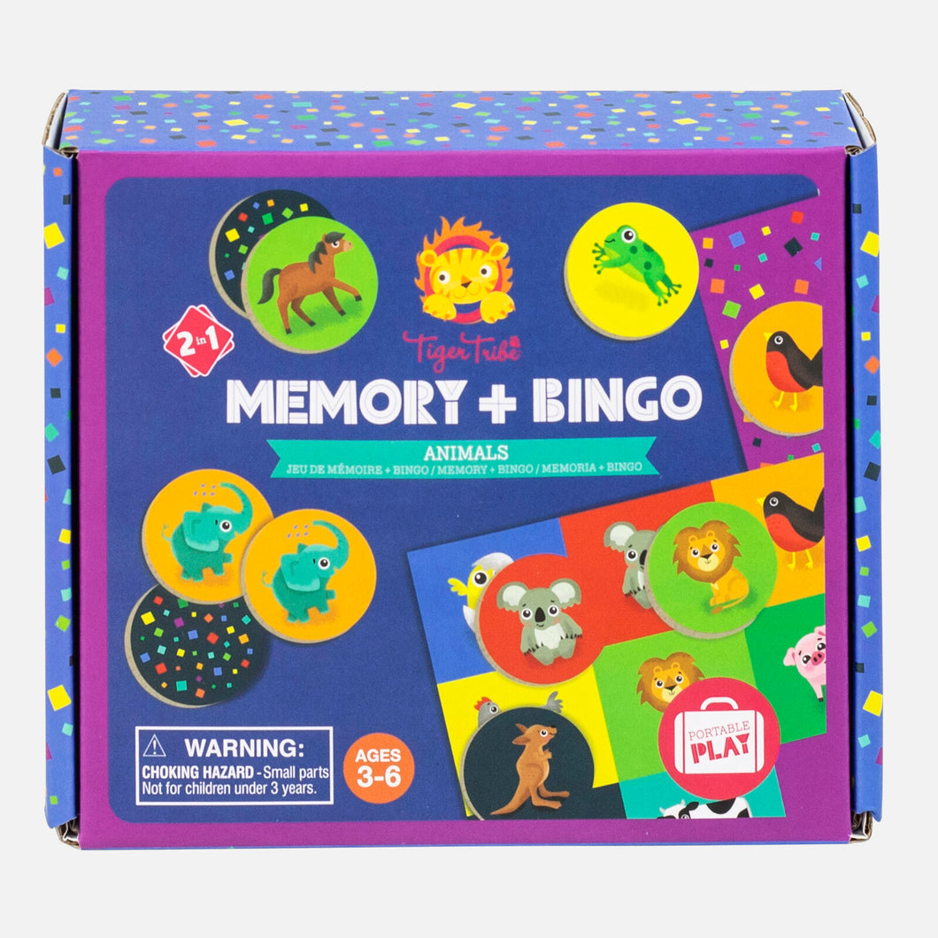 2 in 1 - Memory & Bingo - Animals