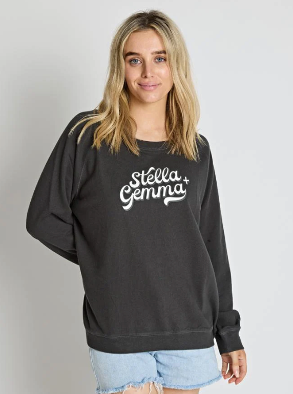 Stella & Gemma Vintage Logo Sweater - Black