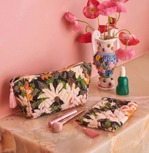 Load image into Gallery viewer, Dreamy Floral Velvet Cosmetics Purse
