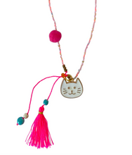Load image into Gallery viewer, Cat Charm Necklace with Tassel

