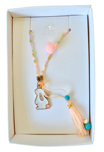 Blush Bunny Necklace with Tassel