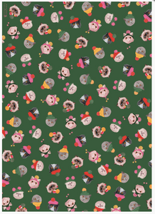 Christmas Cats Green Wrapping Paper - Single Sheet