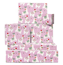 Load image into Gallery viewer, Christmas Llamas Wrapping Paper - Single Sheet
