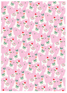 Christmas Llamas Wrapping Paper - Single Sheet