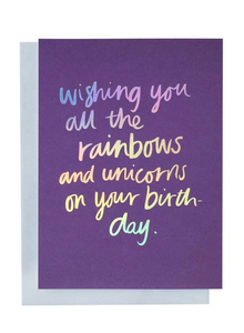 Greeting Card - Rainbows and Unicorns