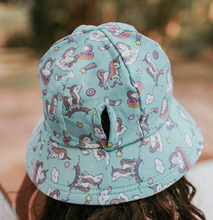 Load image into Gallery viewer, Ponytail Swim Bucket Beach Hat - 2 Designs
