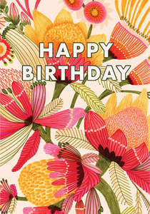 Kirsten Katz Greeting Card - Wild Proteas Birthday