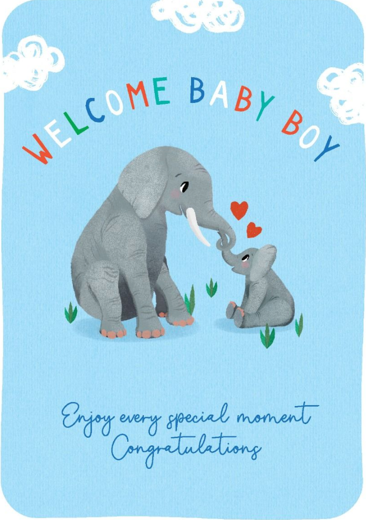 Debbie Edwards Greeting Card - Welcome Baby Boy