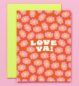 Love Ya Flower Pattern - Greeting Card