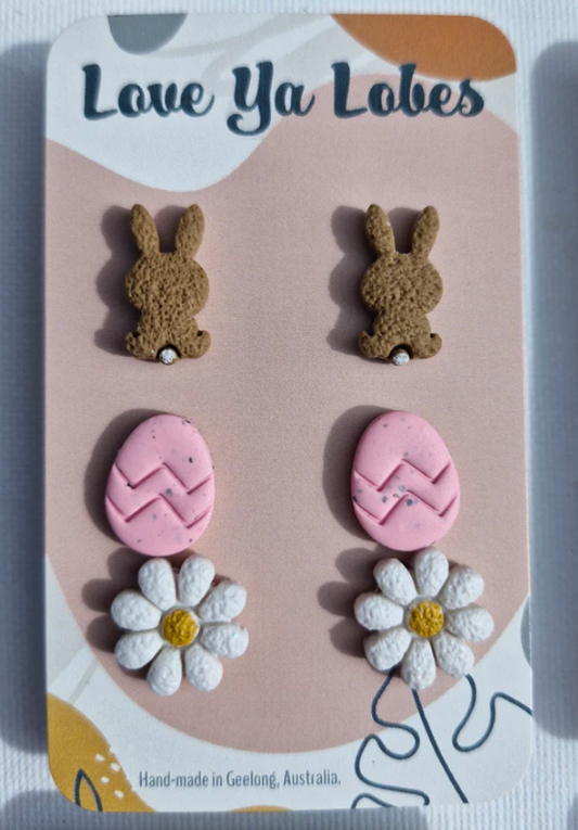 Love Ya Lobes Easter Studs Triple Packs