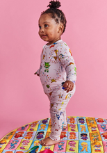 Load image into Gallery viewer, Kip&amp;Co X Rainbow Brite Star Shower Organic LS Zip Romper
