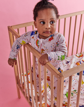 Load image into Gallery viewer, Kip&amp;Co X Rainbow Brite Star Shower Organic LS Zip Romper
