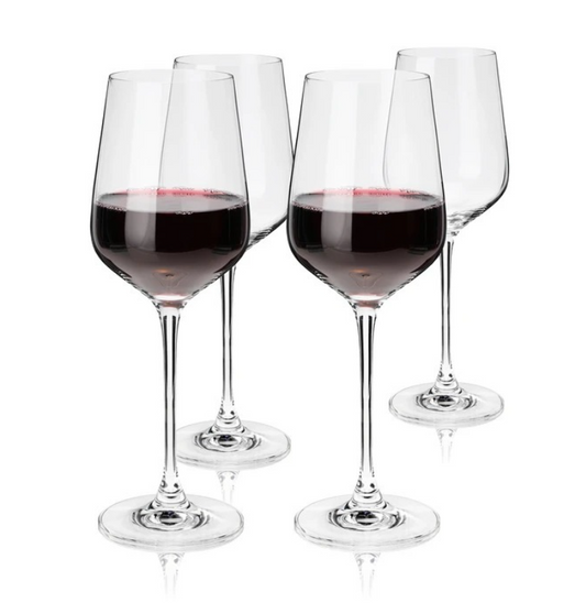 Reserve European Crystal Bordeaux Glasses by Viski - Set of 4