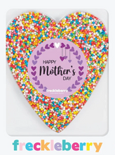 Load image into Gallery viewer, Freckleberry Freckle Heart - Milk Chocolate - Happy Mothers Day
