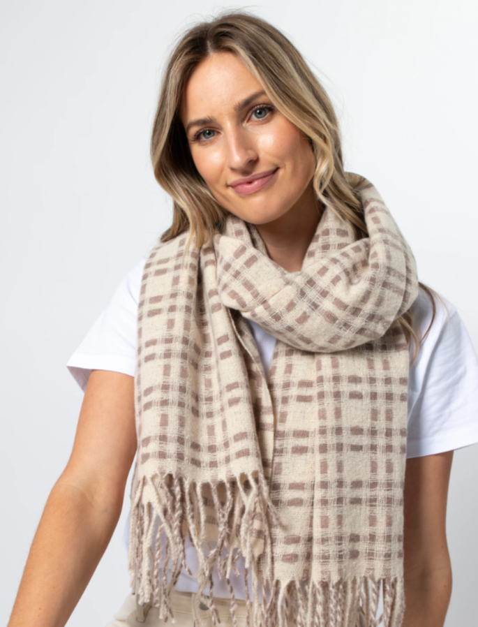 Noughts & Crosses Scarf - Available in 2 Colours