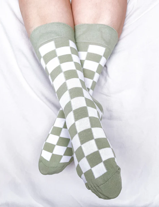 Green Check Socks