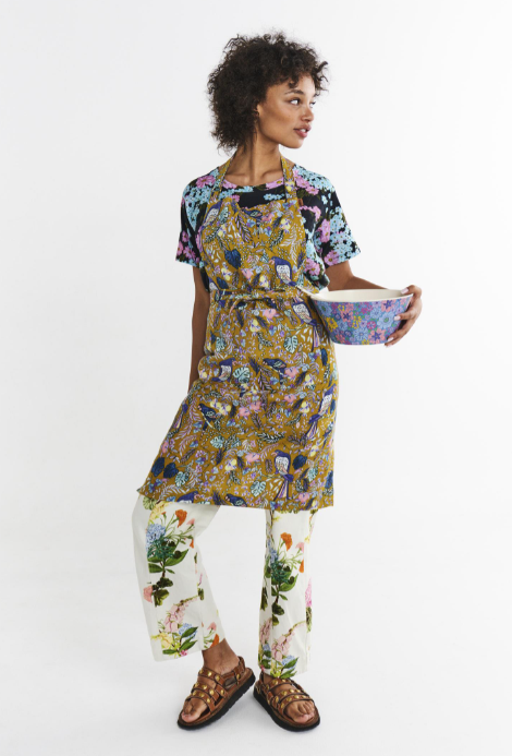 Birds of Paradise Linen Apron