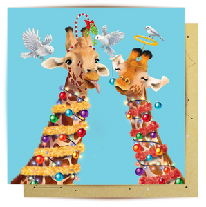 Christmas Giraffes - Card