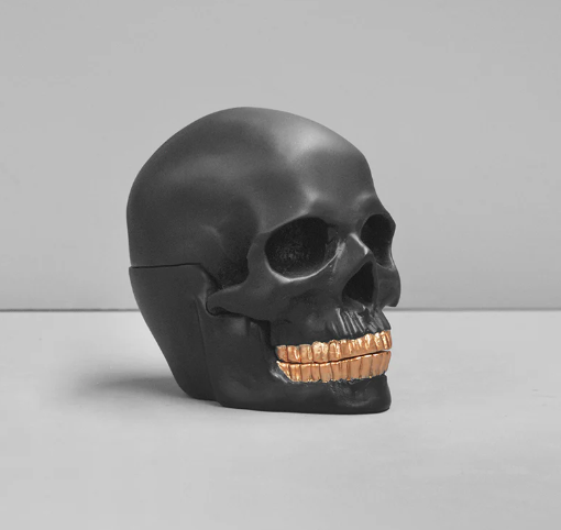 Skull Bowl - Black & Gold