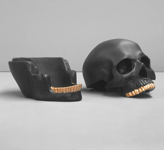 Skull Bowl - Black & Gold