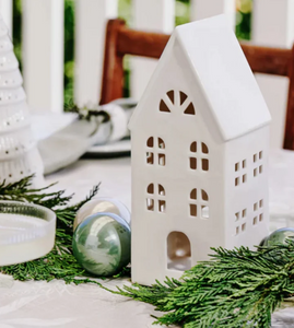 White Christmas House Table Decoration - Small