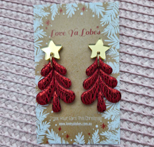 Load image into Gallery viewer, Christmas Tree Foil Earrings
