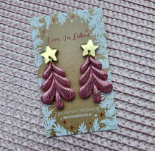 Load image into Gallery viewer, Christmas Tree Foil Earrings
