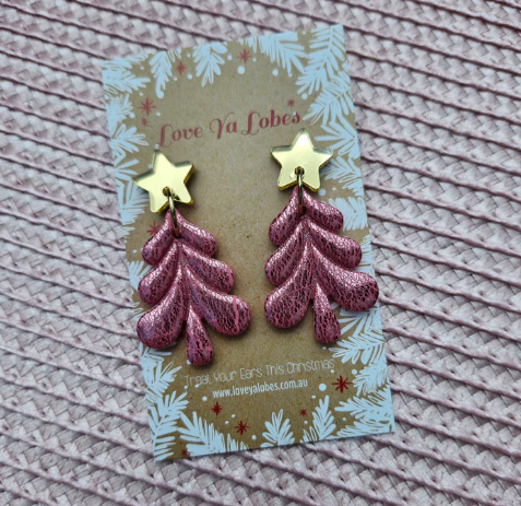 Christmas Tree Foil Earrings