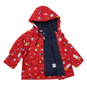 Space Rocket Raincoat - Red