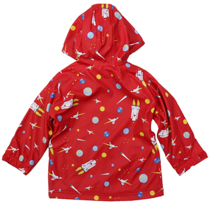 Space Rocket Raincoat - Red