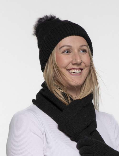 Pattern Rib Knit Beanie - 3 Colour Options