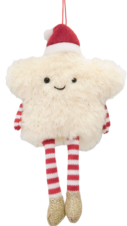Fluffy Star Cream Hanging Decoration