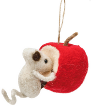 Load image into Gallery viewer, Mouse Eating Apple Hanging Decoration
