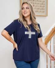 Load image into Gallery viewer, Cross Sequin Tee - 3 Colour Options
