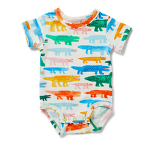 Load image into Gallery viewer, Crocodile Smile Short Sleeve Bodysuit
